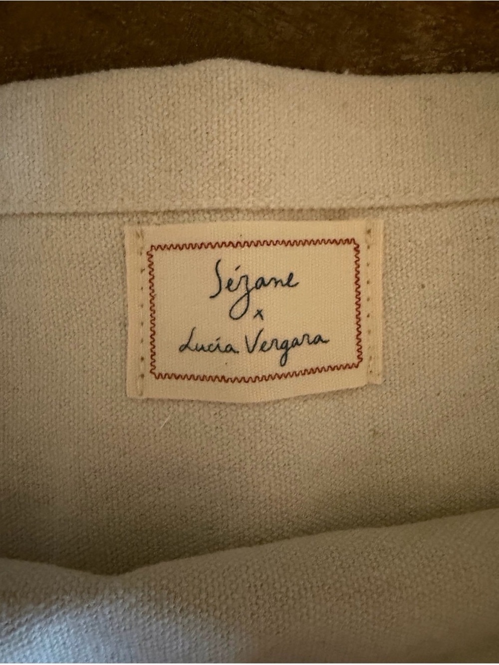 Sezane x Lucia Vergara Canvas Tote Bag with Seasonal Multicolor - Picture 4 of 5
